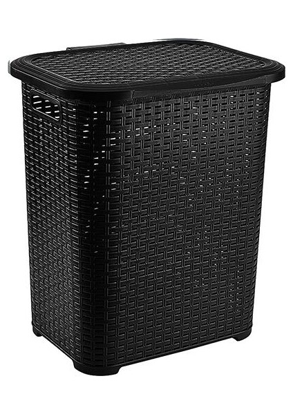 Rattan Desenli Eko Kirli Çamaşır Sepeti - Dayanıklı, Şık ve Geniş Hacimli 45 Lt