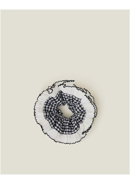 Xl Gıngham Scrunchıe Black