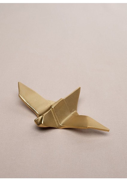 Origami Kuş Şeklinde Mat Pirinç Dekoratif Obje 11X7 cm modelleri