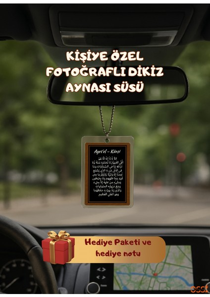 Ayetel Kürsi, Açıklamalı, Kuran, Dikiz Ayna Süsü, Araba Aksesuar, Hediye Araç Içi, Sevgili, Baba, Anne, Hediye