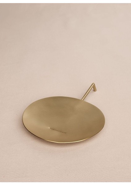 Space Yuvarlak Mat Pirinç Mumluk Dekoratif Obje 10X15 cm modelleri