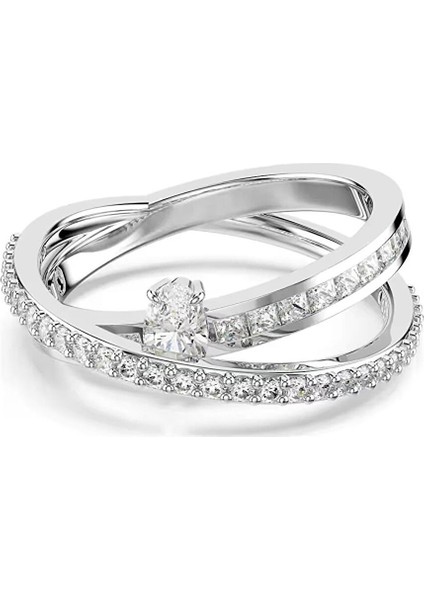 5691231 Swarovski Yüzük Hyperbola:rıng 2 Row Whıte/rhs 55
