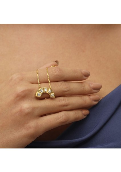 Taşlı Gold Kadın Gümüş Kolye fiyatları