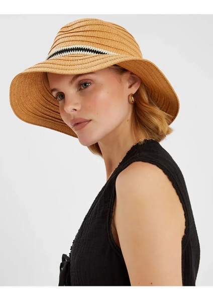 Mono Trim Hasır Şapka