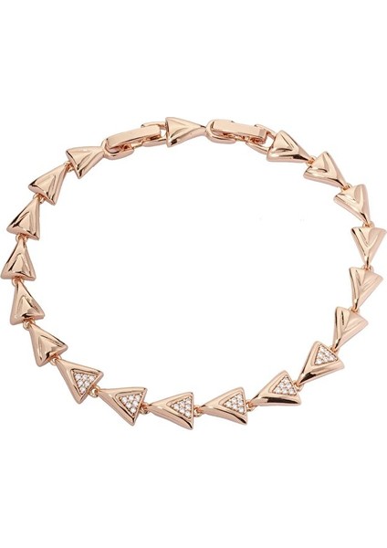 Rosegold Üçgen Altın Kaplama Kadın Bileklik