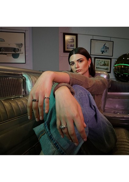 Pary Amorf Oval Yüzük Parlak Gümüş fiyatları