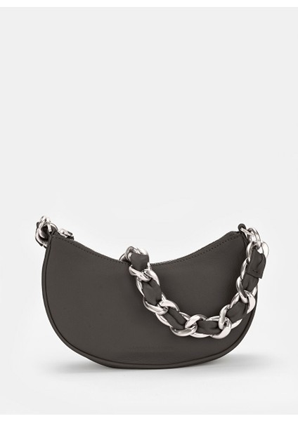 Siyah Kadın Deri El Çantası IVYCHAINGRAINY1001