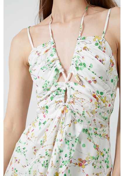 Ip Askılı Uzun Sıfır Kol Ekru Elbise fiyatları