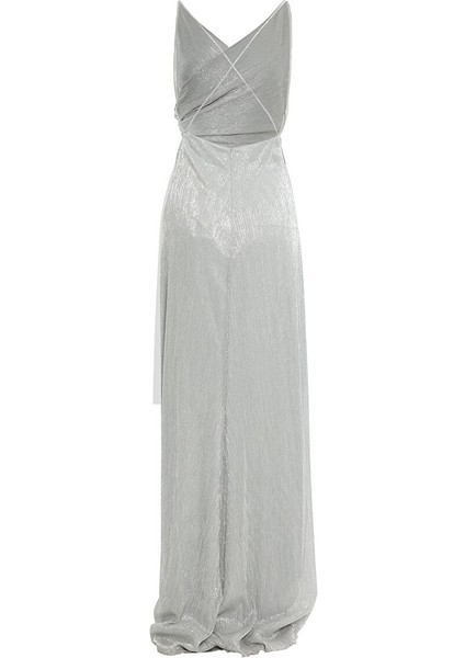 Sırt Dekolteli Uzun Gri Elbise fiyatları