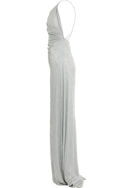 Sırt Dekolteli Uzun Gri Elbise modelleri