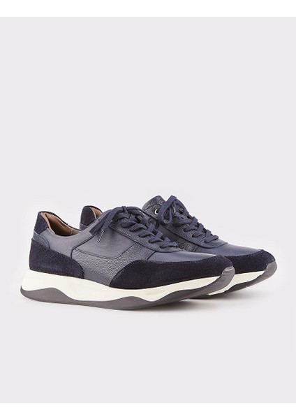 Erkek Hakiki Deri Lacivert Bağcıklı Spor Ayakkabı fiyatları