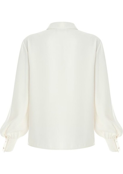 Gömlek Yaka Uzun Kollu Dmla Yaka Regular Krem Bluz fiyatları