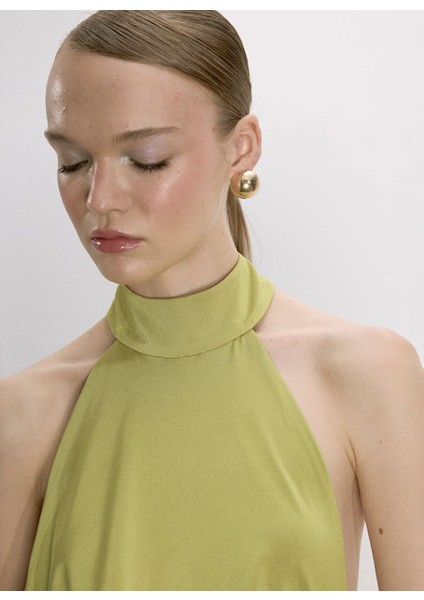 Juliette Uzun Jarse Elbise Yeşil fiyatları