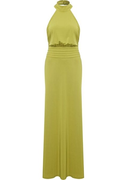 Juliette Uzun Jarse Elbise Yeşil fırsatları