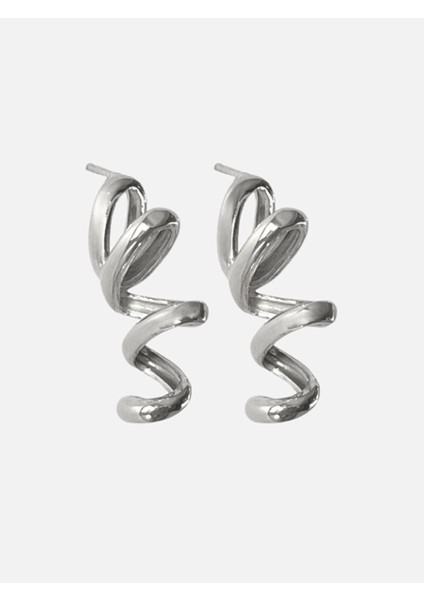 Seta Spiral Halka Küpe Gümüş