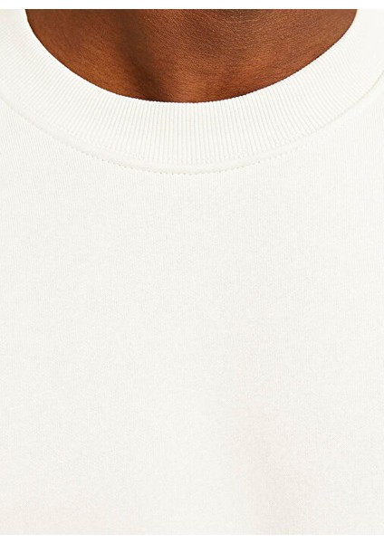 Ekru Erkek Bisiklet Oversize Sweatshirt 12259945_JJEURBAN Edge Sweat Crew N fırsatları