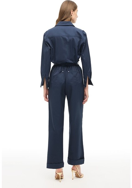 Lacivert Gömlek Yaka Boru Paça Tulum fırsatları