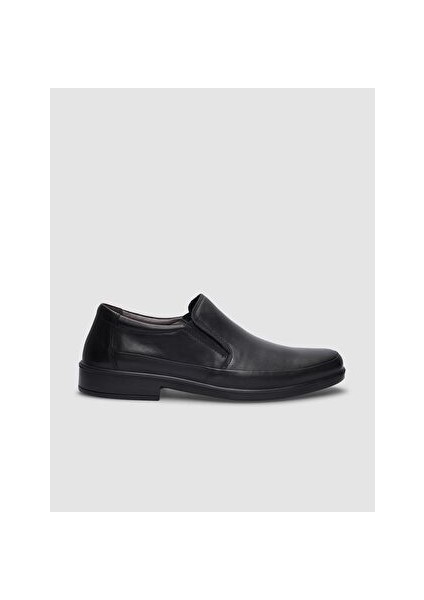 Hakiki Deri Siyah Erkek Günlük Ayakkabı