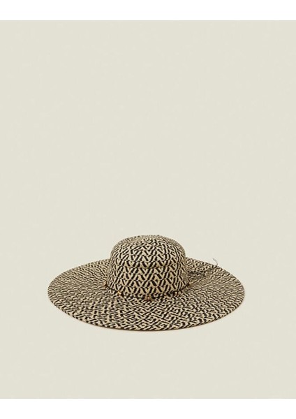 Weave Bead Desen Hasır Şapka