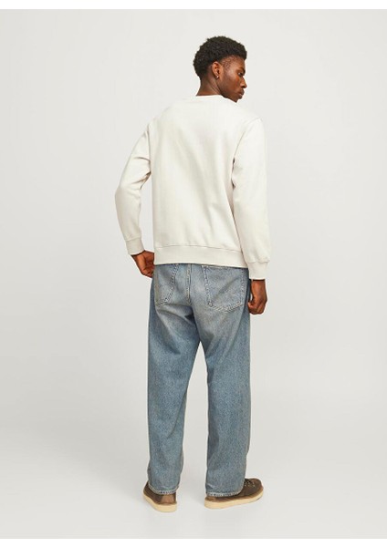 Ekru Erkek Bisiklet Oversize Sweatshirt 12259945_JJEURBAN Edge Sweat Crew N modelleri