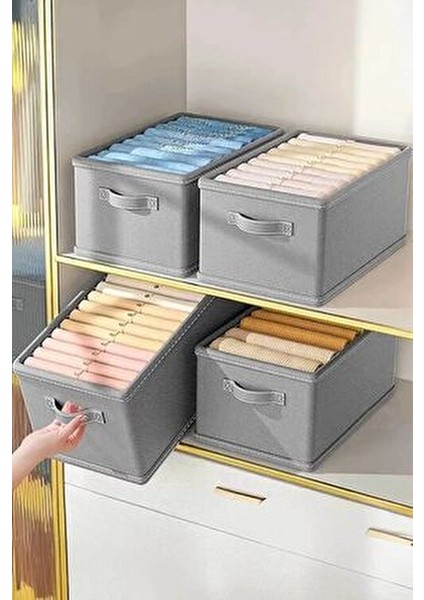 4 Adet Dolap Içi Düzenleyici, Raf Düzenleyici, Katlanabilir Kıyafet Saklama Kutusu-40 CMX25 CMX20CM modelleri