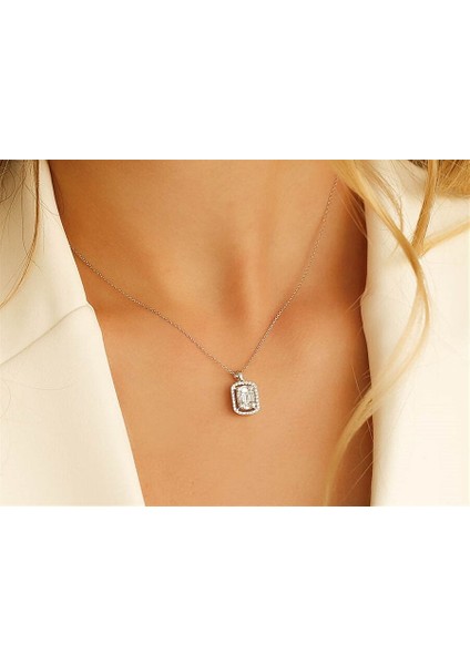 0,50 Ct Baget Pırlanta Kolye