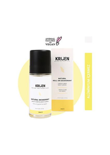 Doğal Deodorant - Ihlamur Çiçeği & Tatlı Badem Roll-On Deodorant 50 Ml-Bitkisel Ter Kokusu Önleyici