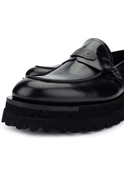 Erkek Hakiki Deri Siyah Loafer Ayakkabı modelleri