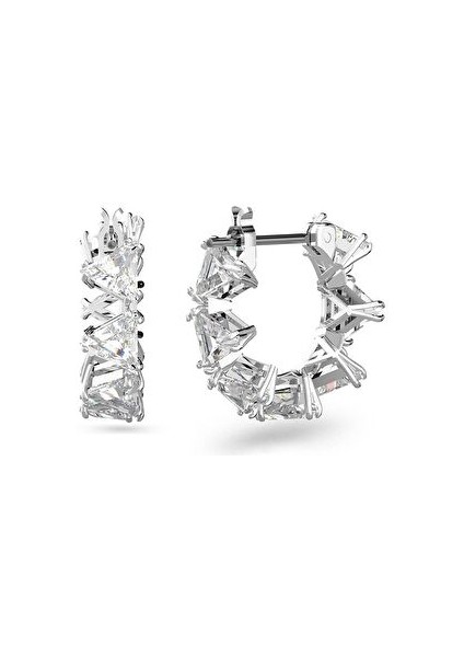 5632467 Swarovski Küpe Millenia:ortyx Pierced Earrings Mini Hoop Triangle Rhodium Shiny White