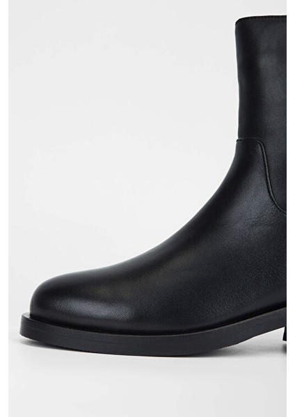 Kadın Hakiki Deri Siyah Deri Casual Bot modelleri