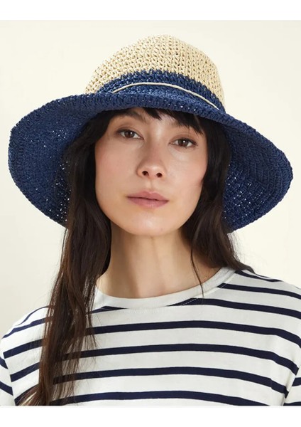 Navy Hasır Şapka