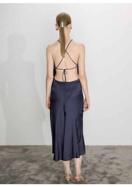 Reese Saten Elbise Gece Mavisi modelleri