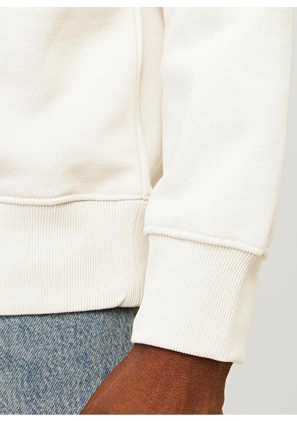 Ekru Erkek Bisiklet Oversize Sweatshirt 12259945_JJEURBAN Edge Sweat Crew N