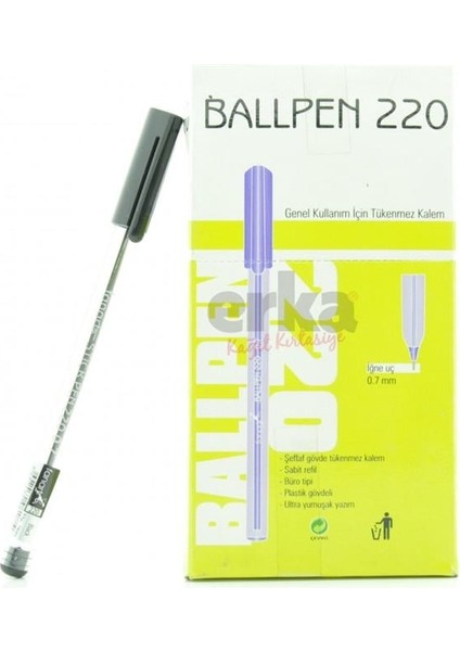 Fanart Tükenmez 220 Ballpen Siyah 50'li Paket