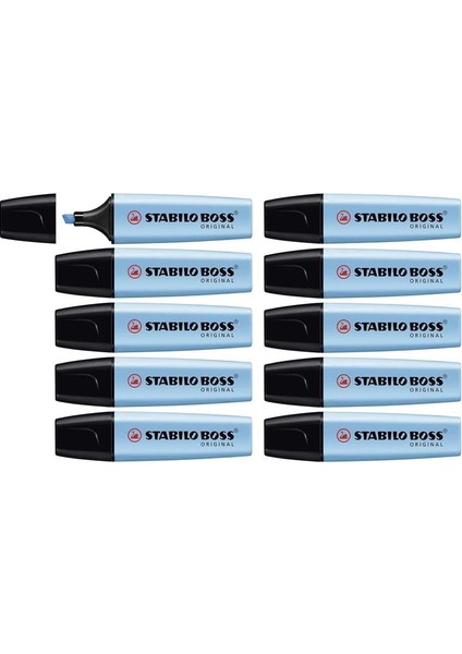Stabilo Fosforlu Kalem Boss Pastel Esintili Mavi 10'lu Paket