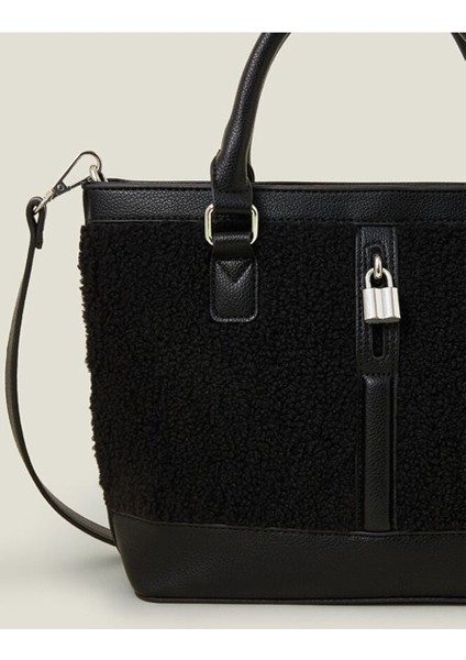 Kürklü El Çantası Siyah modelleri