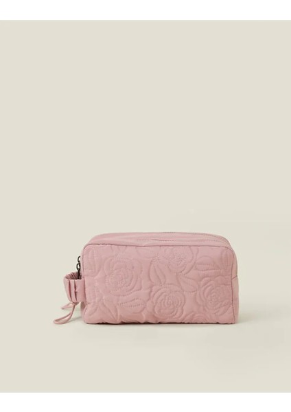 Nakışlı Makyaj Çantası Pembe