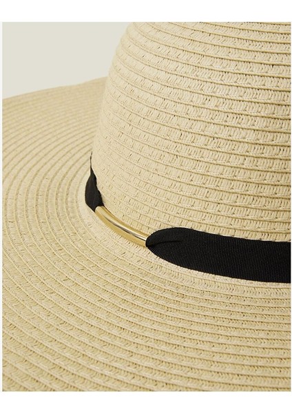 Fedora Wıth Brown Trım Natural fırsatları