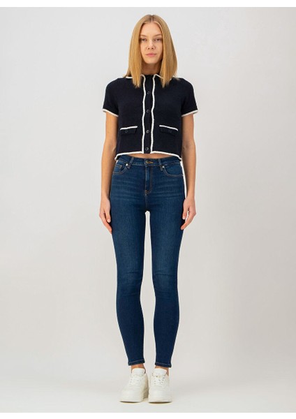 Koyu Indigo Kadın Skinny Fit Denim Pantolon DT10890