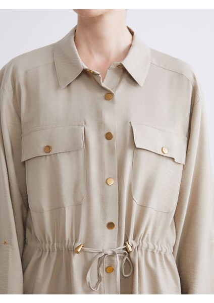 Yeni Sezon Gömlek Yaka Büzgülü Kadın Ceket fırsatları