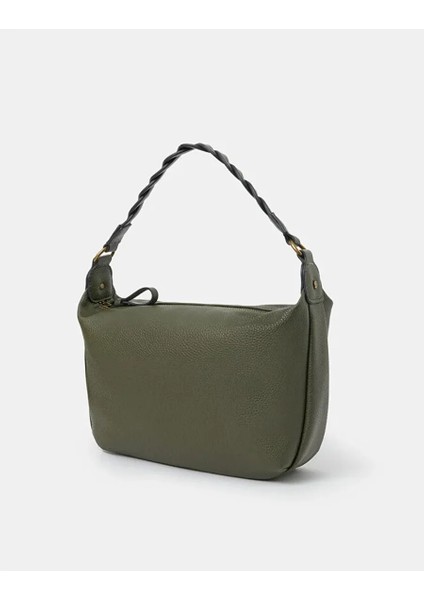 Örgülü Kulplu Omuz Çantası Yeşil fiyatları