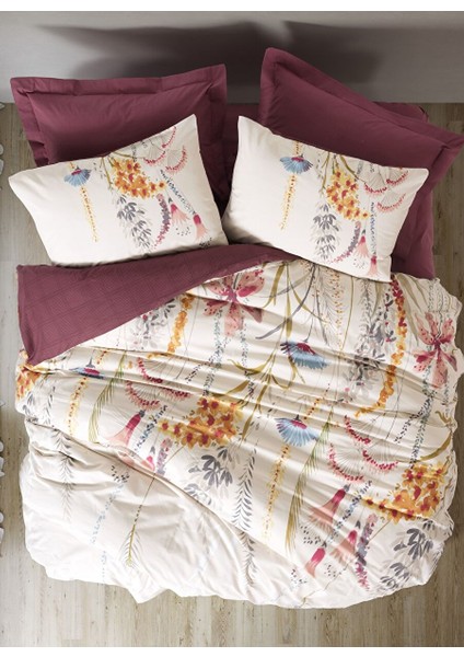 Modeline Çift Kişilik Nevresim Takımı Flos Bordo