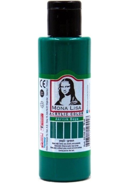 Monalisa Akrilik Boya 70 ml Koyu Yeşil 12'li Paket