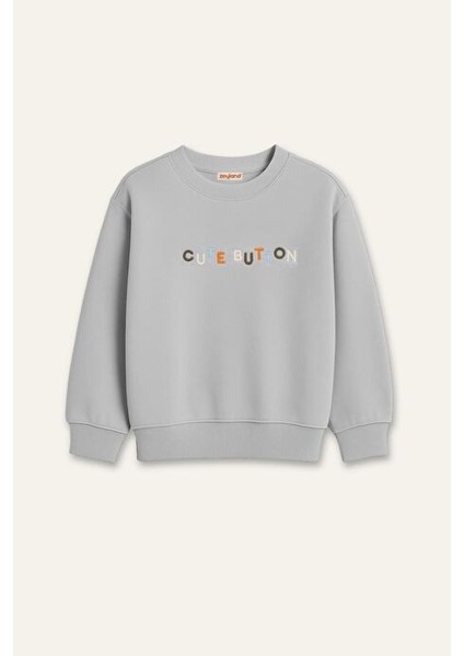 Kız Çocuk Nakışlı Sweatshirt - Gri fırsatları