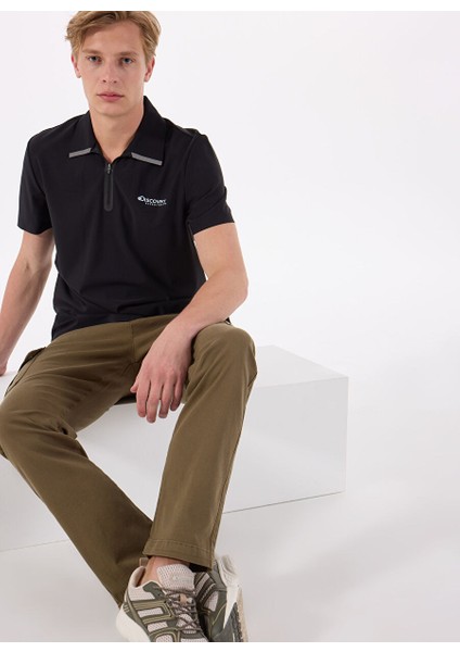 Siyah Erkek Relaxed Baskılı Polo T-Shirt D5SM-TST3857 modelleri