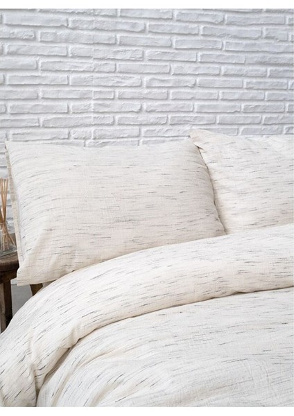 Koza Pamuk Çift Kişilik Nevresim Siyah Cizgi Efektli 200X220 modelleri