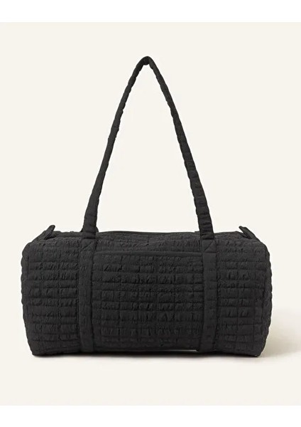 Seersucker Haftasonu Çantası Siyah