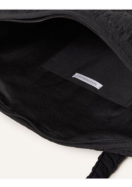 Seersucker Haftasonu Çantası Siyah modelleri