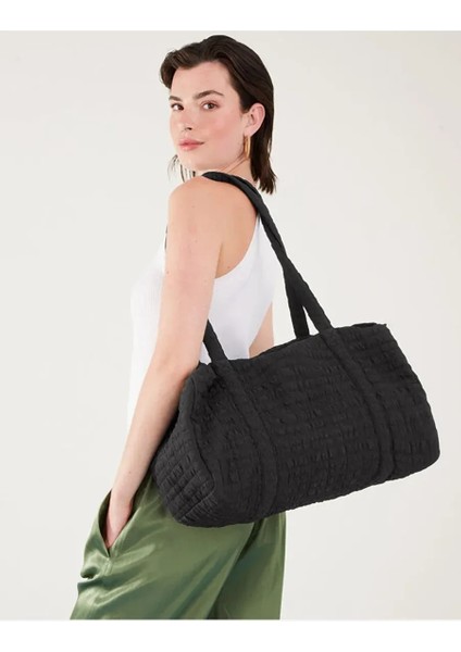 Seersucker Haftasonu Çantası Siyah fırsatları