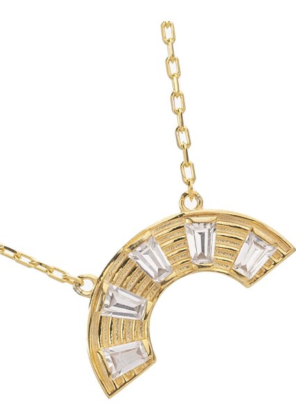 Taşlı Gold Kadın Gümüş Kolye modelleri